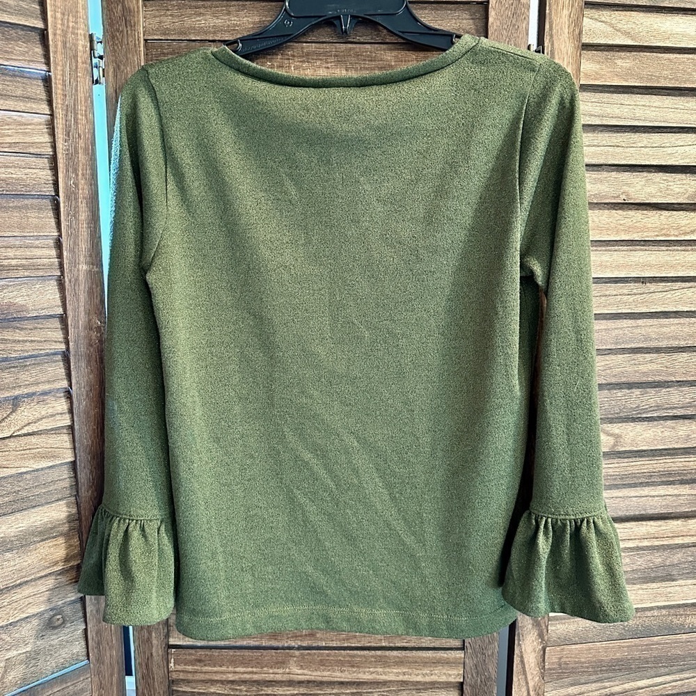 J. Crew Bell Sleeve Metallic Top - Picture 4 of 5
